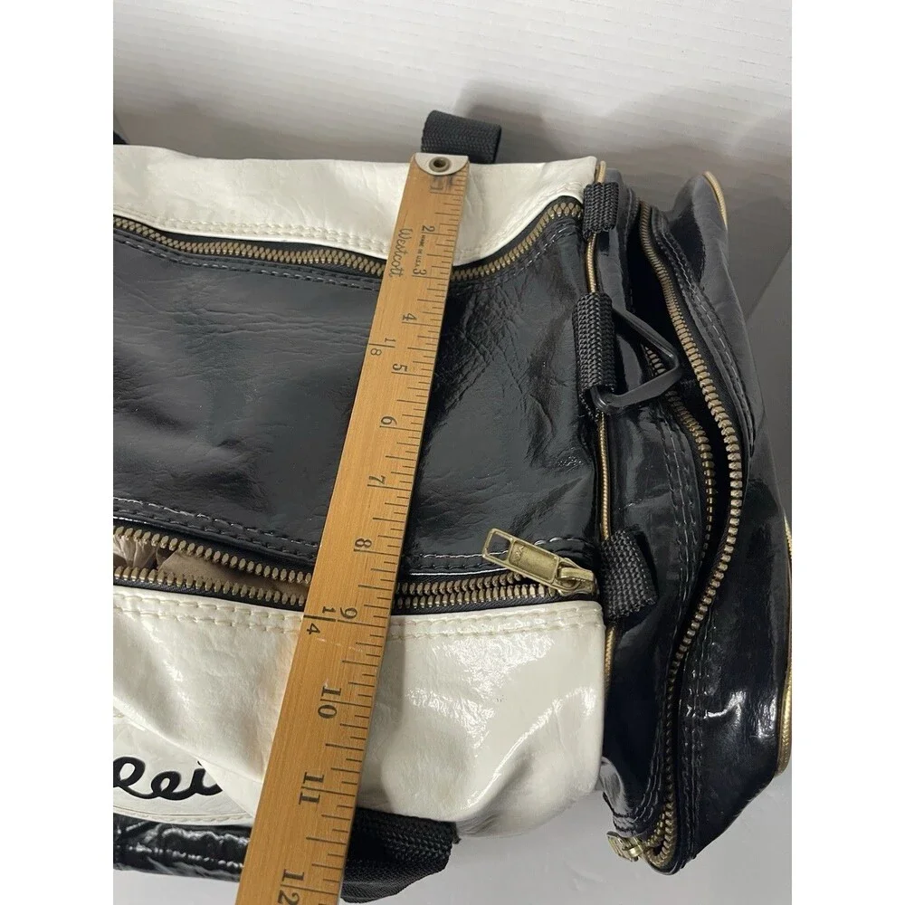 Titleist Vintage Black White Leather Golf Bag Duffle Weekend Zip Carry All